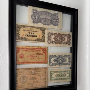 Framed Vintage Currency Display